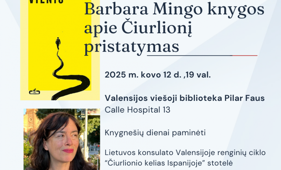 KNYGOS APIE ČIURLIONĮ PRISTATYMAS VALENSIJOS VIEŠOJOJE BIBLIOTEKOJE PILAR FAUS