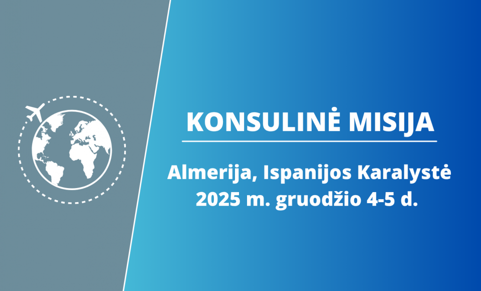 2025 m. gruodžio 4-5 dienomis vyks konsulinė misija Almerijos mieste